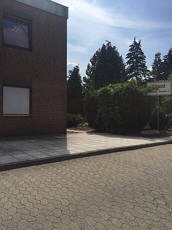 Eingang auf der Rückseite des Hauses