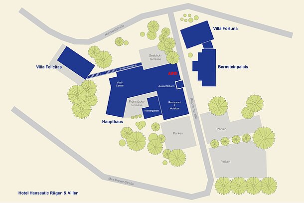 Lageplan mit eingetragenem AED